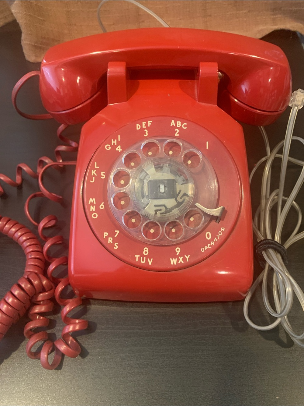 Vintage Red Rotary Telephone